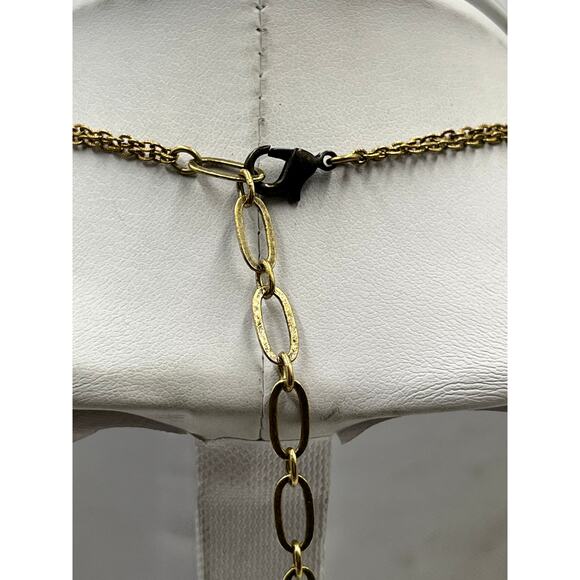 Michal Golan Turquoise and Black Evil Eye Necklace on Double Chain Rhinestone - Picture 6 of 15